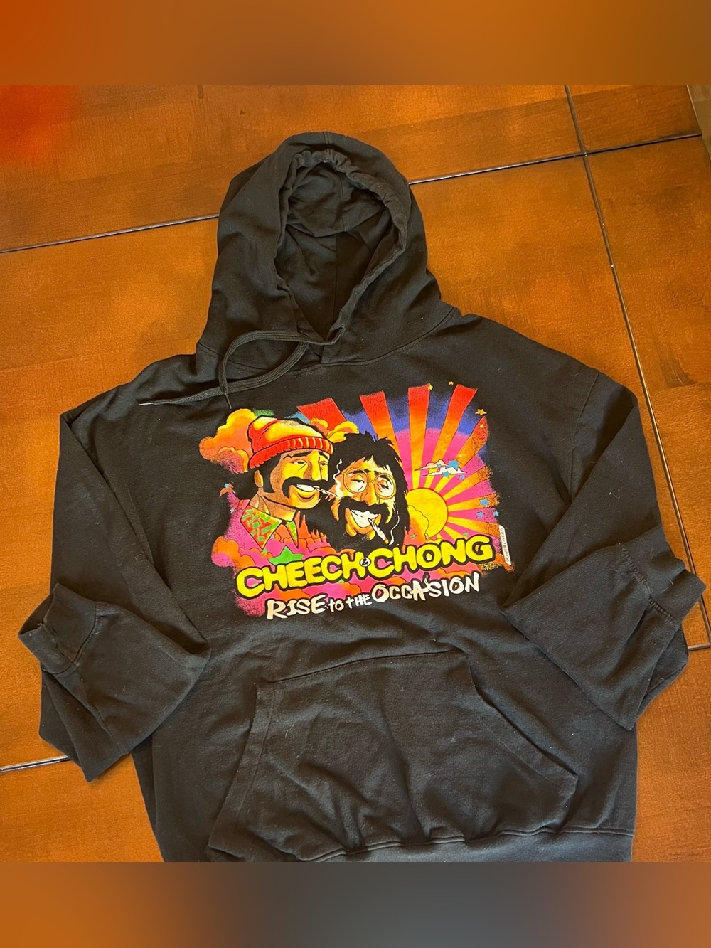 Black Cheech & Chong Graphic Hoodie Retro - Rise to the Occasion Size XL, Used